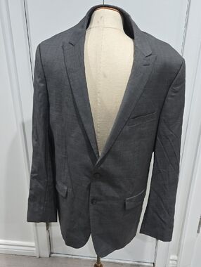 Calvin Klein Charcoal Gray Two-Button Slim Fit Sport Coat